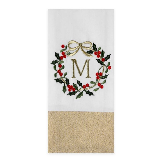 Holiday Monogrammed Kitchen Towel Bed Bath Beyond