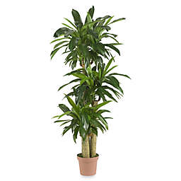 Nearly Natural Real Touch Indoor/Outdoor 57-Inch Tropical Silk Dranaena Plant in Green