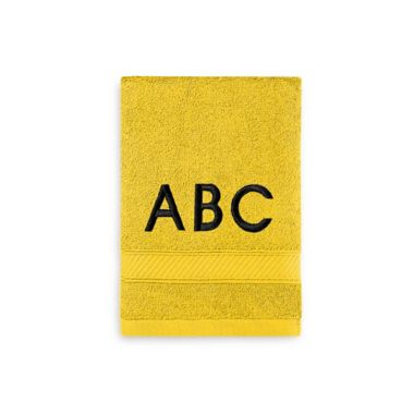Monogrammed Wamsutta&reg; Hygro&reg; Duet Hand Towel in Mimosa. View a larger version of this product image.