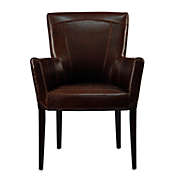 Safavieh Ken Arm Chair in Brown Leather