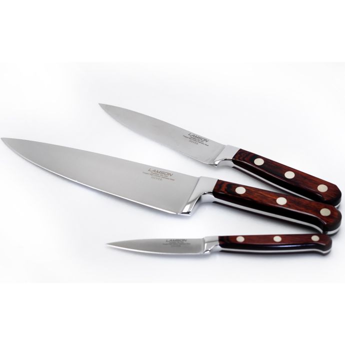Lamson Silver Forged 3 Piece Chef Knife Set In Brown Bed Bath Beyond