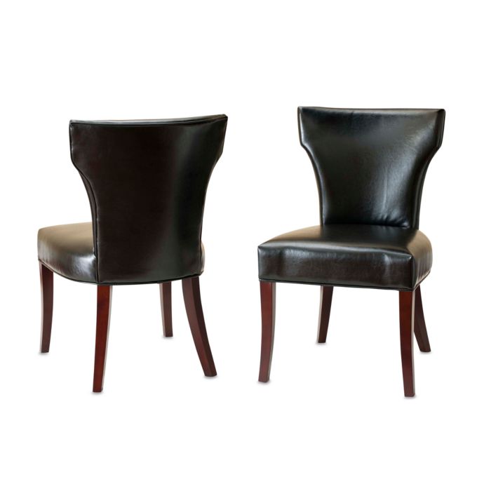 Safavieh Ryan Leather Side Chairs In Black Set Of 2 Bed Bath