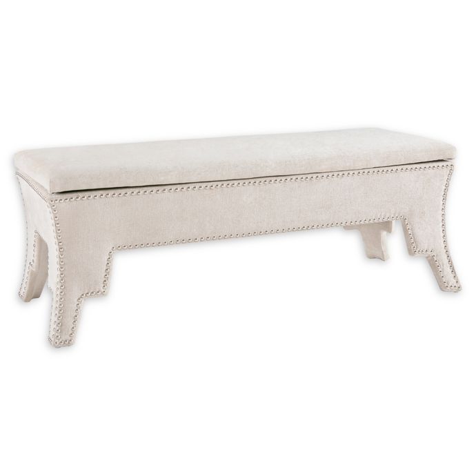 Madison Park Bower Storage Accent Bench In Cream Bed Bath Beyond