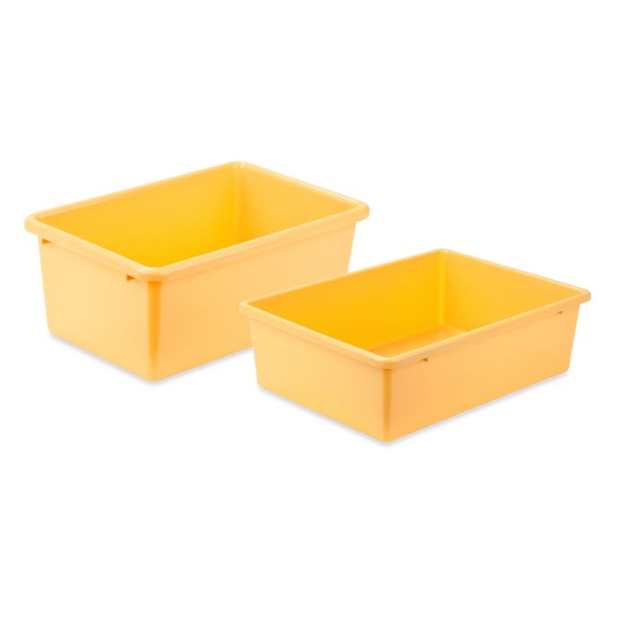 HoneyCanDo® Plastic Storage Bin in Yellow Bed Bath & Beyond
