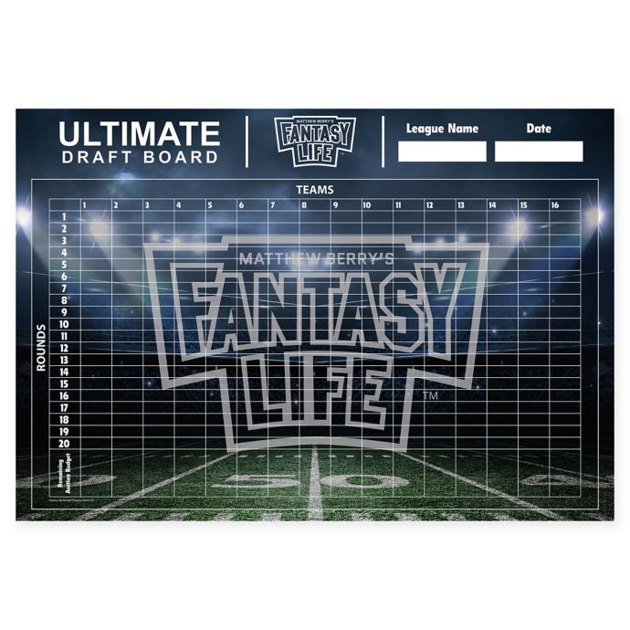 Matthew Berry 2018 Fantasy Football Draft Board Bed Bath Beyond