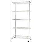 Alternate image 0 for Trinity EcoStorage&trade; 5-Tier Wire Shelving Rack with Wheels in Chrome