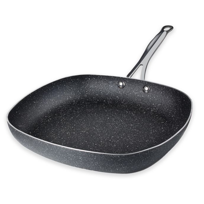 Granite Rock Titanium Nonstick Aluminum Square Fry Pan In Black Bed Bath Beyond