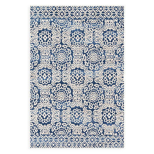 Alternate image 1 for Magnolia Home by Joanna Gaines Lotus Rug in Blue/Ivory