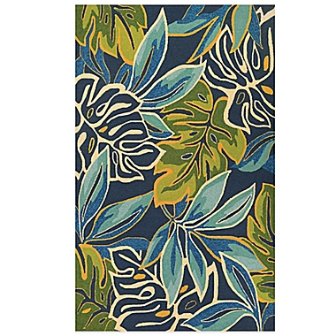 Couristan&reg; Covington Areca Palms 3&#39;6 x 5&#39;6 Indoor/Outdoor Area Rug in Blue. View a larger version of this product image.