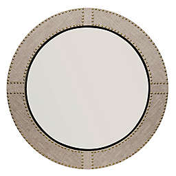 Jamie Young Cait 36-Inch Round Linen Studded Wall Mirror