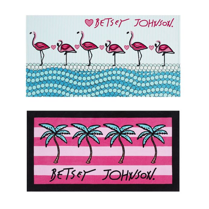 Betsey Johnson Flamingo Beach Towels Set Of 2 Bed Bath