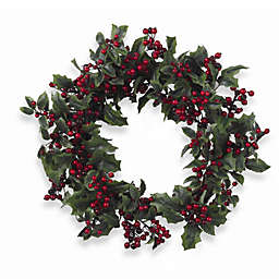Nearly Natural 24-Inch Holly Berry Wreath