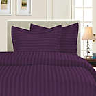 Alternate image 0 for Elegant Comfort Dobby Stripe Reversible King/California King Duvet Cover Set in Purple