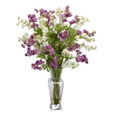 purple silk flower arrangements