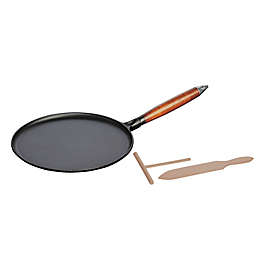 Staub 11-Inch Cast Iron Crepe Pan with Spreader and Spatula in Black
