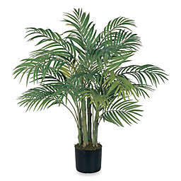 Nearly Natural 3-Foot Areca Palm Silk Tree in Green in Plastic Pot