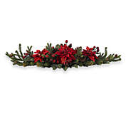 Nearly Natural 36-Inch Poinsettia &amp; Berry Centerpiece in Red/Green
