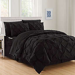 Hi-Loft Luxury Pintuck 6-Piece Twin/Twin XL Comforter Set in Black