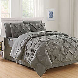 Hi-Loft Luxury Pintuck 8-Piece King/California King Comforter Set in Grey