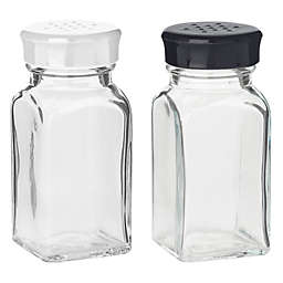 Trudeau® Glass Salt and Pepper Shakers in Black/White