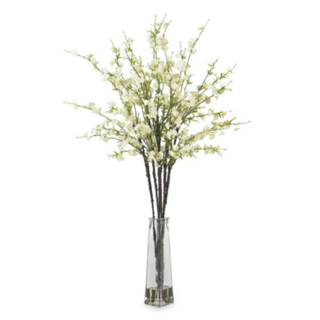 White Nearly Natural 1316-WH Giant Cherry Blossom Arrangement