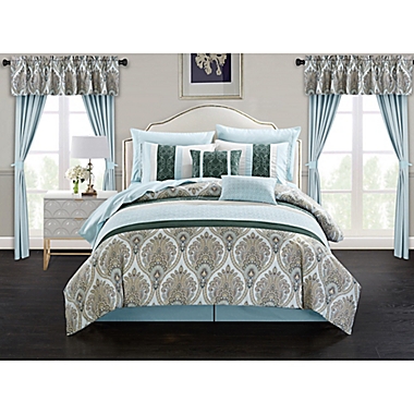 Chic Home Slade 20-Piece King Comforter Set in Green. View a larger version of this product image.