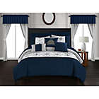 Alternate image 1 for Chic Home Jurgen 20-Piece Queen Comforter Set in Navy