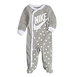 Nike® Size 6M Smiley Print Footed Coveralls in Grey