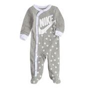 Nike&reg; Smiley Print Footed Coveralls in Grey