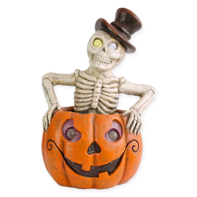 National Tree Company 15 Inch Lighted Pumpkin Skeleton