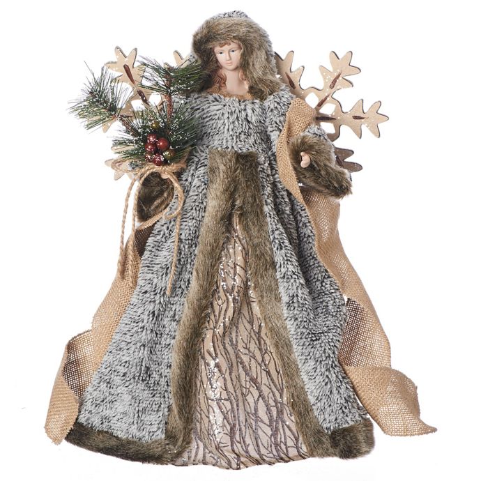 16-Inch Woodland Angel Christmas Tree Topper | Bed Bath ...