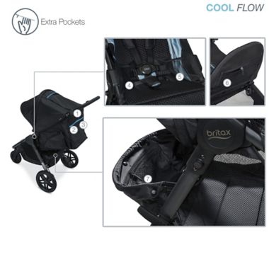 Britax&reg; B-Free Cool Flow Collection Stroller in Teal. View a larger version of this product image.