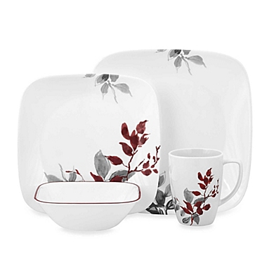 Corelle&reg; Boutique Kyoto Leaves Square 16-Piece Dinnerware Set. View a larger version of this product image.