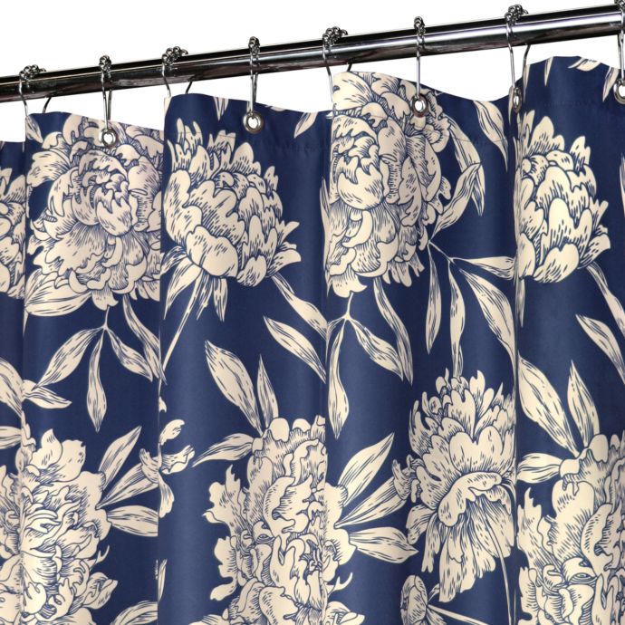 Park B. Smith® Peony Navy 72Inch x 72Inch Watershed® Shower Curtain