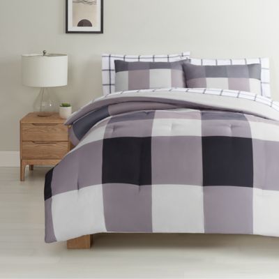 Simply Essential&trade; Vertical Colorblock 5-Piece Twin/Twin XL Comforter Set in Grey