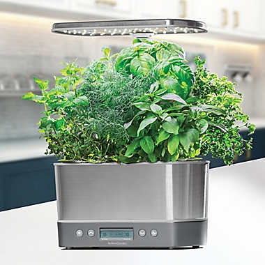 AeroGarden&trade; Harvest Elite with Gourmet Herb Seed Pod Kit in Stainless Steel. View a larger version of this product image.