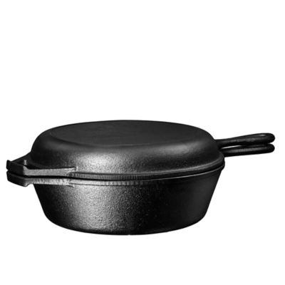 cast iron saute pan with lid
