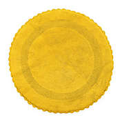 Crochet Lace Border 36" Round Reversible Bath Mat in Yellow