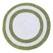 Concentric Rings 36" Round Reversible Bath Mat in Green/White