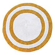 Concentric Rings 36" Round Reversible Bath Mat in Yellow/White