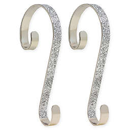 Stocking Scrolls® 2-Pack Stocking Holders in Silver Glitter