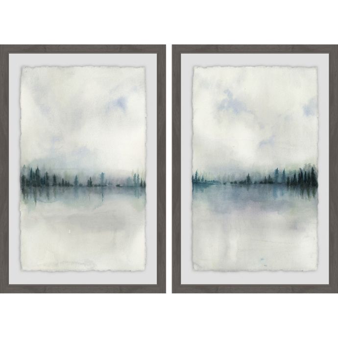 Marmont Hill Cloudy Lake Framed Diptych Wall Art Bed Bath Beyond