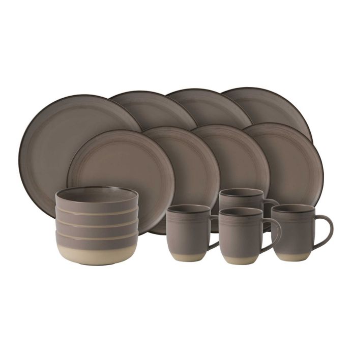 ED Ellen Degeneres Crafted By Royal DoultonÂ® Brushed Glaze 16-Piece Dinnerware Set in Taupe 