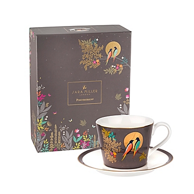 Portmeirion&reg; Chelsea Cup and Saucer in Dark Grey. View a larger version of this product image.