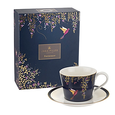 Portmeirion&reg; Chelsea Cup and Saucer in Navy. View a larger version of this product image.