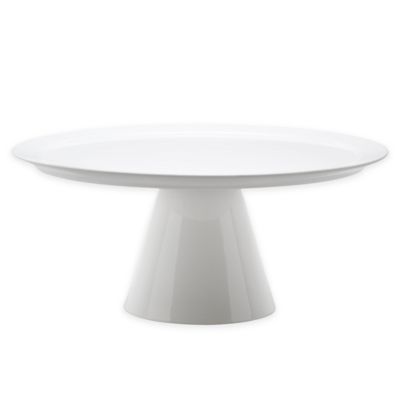 white cake plate stand