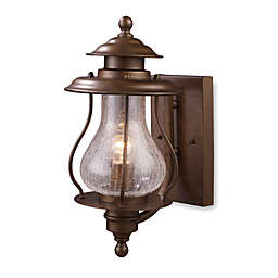 ELK Lighting Wikshire Single-Light Outdoor Sconce With Crackled Glass Shade in Coffee Bronze