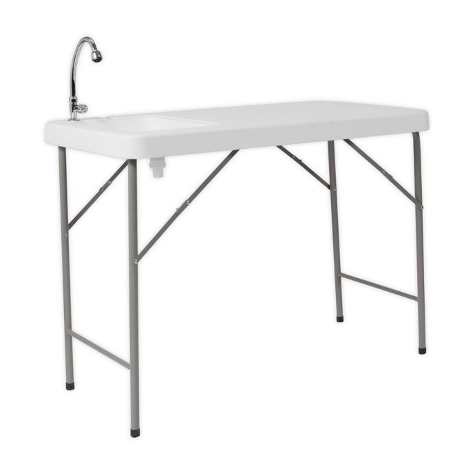 Flash Furniture Plastic Folding Table with Sink in Granite ...