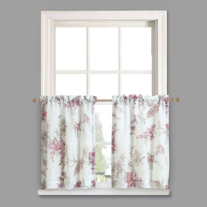 Crushed Voile Rod Pocket Kitchen Curtain Tier Pair | Bed Bath & Beyond