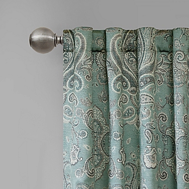 Georgia Print 84-Inch Room Darkening Grommet Window Curtain Panel in Aqua (Single). View a larger version of this product image.